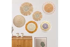 DOKENO 6 Pezzi Decorazioni per Cestini da Parete Boho, Intrecciati Cestini Sospesi, Cesti in Vimini per Agriturismo Soggiorno