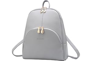 Nevenka Women's Rucksack City, Backpack, Daypack, Polyurethane Leather, Two Way Zip, Elegant Design Grey