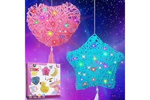 Jiosdo Basteln Mädchen 8 9 10 Jahre, 3D String Art Kit für Kinder, Geschenk Mädchen 6 7 8 9 10 Jahre, Kreatives für Mädchen, DIY Laternen Bastelset Mädchen Kinder Geburtstagsgeschenk