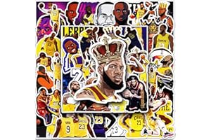 TRUSTKK Lot de 50 autocollants LeBron James en vinyle imperméables pour voitures, ordinateurs portables, skateboards, casques et plus encore.