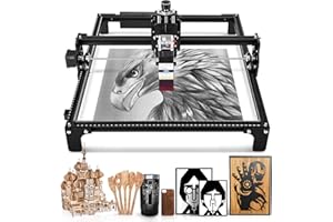 HOMDMARKET 【Nuevo lanzamiento】Grabadora Láser, Máquina Cortadora y Grabadora Láser de 40W con Potencia de Salida de 10W, Cortadora Láser y Máquina Grabadora para Madera y Cuero con área de Trabajo de 420*400 mm