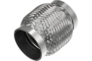 X AUTOHAUX 2.5"x4" Car Exhaust Flexible Pipe Tubing Exhaust Joint Silver Tone