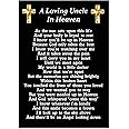 A Loving Uncle in Heaven Memorial Graveside Funeral Poem Keepsake Card Includes Free Ground Stake F233