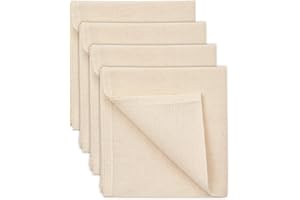 NETONDA 4 Pcs Etamine Alimentaire Fromage Mousseline à Gelée et Coulis Tissu Coton Non Blanchi Cheesecloth Muslin Cloth Etamine Confiture Toile a Beurre pour Filtrer Yaourt Bouillon