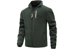 MeiLayM Giacca in Pile Uomo con Zip Integrale Giacca All'aperto Sport Giacca Stand-up Collare Giacca Casual Interno in Pile Caldo Giacca con Tasche con Cerniera