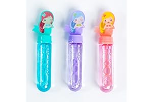 Toyseum 24 x Mermaid Bubbles for Mermaid Party Bags Fillers, Ideal for Your Girls Themed Mermaid Party Bags, Mermaid Bubbles For Kids Party Bags, Pack of 24 (3 design variations)