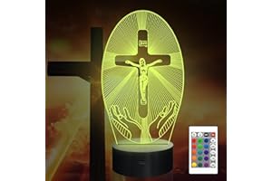 Attivolife Cross 3D Night Light, 16 Color Changing LED with Remote & Timer, Religious Room Decor for Christians, Inspirational Gift for Mother's Day Easter Christmas Men Women Families
