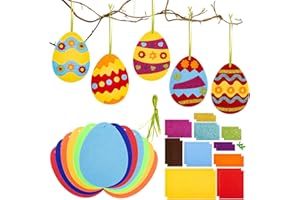 Joxessaien 12 Stück Ostereier Basteln Kinder, 6 Farbe EVA Osterdeko, Oster Bastel Set, Osterdeko Selber Basteln, Moosgummi Bastelkoffer Kinder, Ostergeschenk