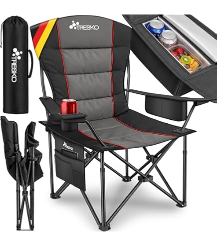 COSTWAY Extra Grote Campingstoelen Met Tafel, Inklapbare Visstoelen Opbergtas Bijzettafel 2 Bekerhouders 180 Kg Draagvermogen Klapstoelen Voor Kamperen Vissen Picknick 1643068799