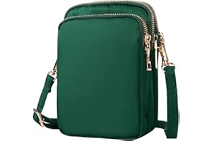 Lollanda Women Crossbody Phone Bags, Nylon Ladies Mobile Phone Bags with Adjustable Shoulder Strap, Mini 3 Layers Zipper Purse Wallet for Women and Ladies