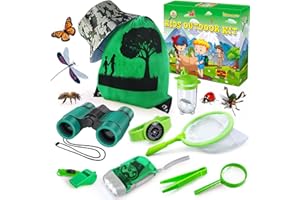 YOPINSAND Set da esplorazione per Bambini, con Zaino, Cappello e binocolo, Giocattolo da Esterno per Bambini, Ragazze e Ragazzi