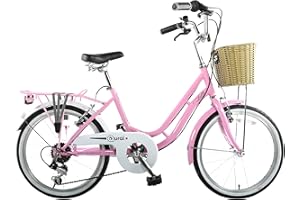 Aurai Lotti Junior Girls Traditional Heritage Bicycle, 20" Wheel, 6 Speed - Candy Pink