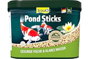 Tetra Pond Sticks, Alimento para peces de estanque, para peces sanos y agua clara en el estanque del jardín, cubo de 7 L