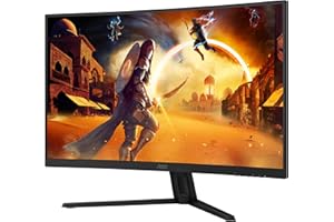 AOC Gaming CQ32G4VE - Moniteur incurvé QHD 32 Pouces, 180 Hertz, 0,5 ms, HDR10, FreeSync Premium (2560x1440, HDMI, DisplayPort) Noir/Gris
