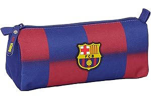 SAFTA F.C. Barcelone 1ère équipe 25/26 Trousse avec fermeture éclair et compartiment, trousse pour enfant, idéale pour les enfants d'âge scolaire, confortable et polyvalent, qualité et résistance, 21 x 7 x