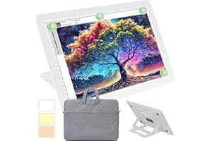 Phylosal Rechargeable A4 Light Pad with Built-in Stand & Bag, Magnetic Tracing Light Box for Drawing, Diamond Art Light Board with Side Button, Super Bright Light Table for Diamond Painting, Sketching