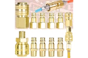 Begpoee 10 Pezzi 1/4 "BSP Accoppiamento Rapido, Attacchi Connettore Rapidi Europei, Raccordo Giunti Tubo Aria, Connettori Linea Aria, 1/4"BSP Raccordi Aria Compressa, Raccordi Rapidi Aria Compressa