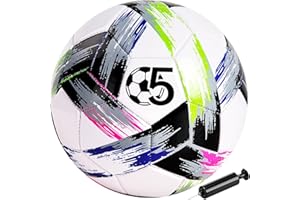 Vastoy Size 4, Size 5 Football for Kids, Training Football & Soccer Ball with Tri-Color Print for Grass Fields, Backyard Games, Includes Hand Pump & Mesh Bag for Outdoor Play