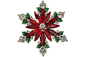 Eillwin Flower Red Beautiful Crystal Shinning Women Brooch Pin