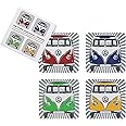 BRISA VW Collection - Volkswagen Drink Glass Cork Coasters with MDF Coating and T1 Bus Campervan Design (4-Piece Set/Samba Stripes/Multicolor)