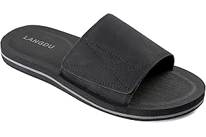 LANGDU Sandali Uomo Regolabili Ciabatte Estive Pantofole Infradito Slides