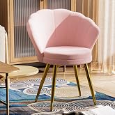 Utlenianie Pink Velvet Chair with Metal Legs for Living Room, Office and Dining Room