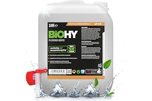 BiOHY Jabón líquido (Bidón de 10 litros) + Grifo de Salida | Jabón de manos líquido, hidratante y respetuoso con la piel | LIBRE DE FOSFATOS | apropiado para la cara (Flüssig Seife)