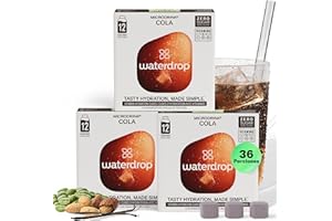 WATERDROP MICRODRINK waterdrop® Microdrink Cola EDICIÓN ESPECIAL, 36 cubos sin calorías, sabor para agua sin azúcar, zero sugar