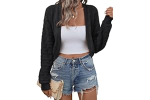 Kistore Cardigans for Women UK Fall Long Sleeve Cropped Open Front Sweaters Lightweight Women's Shrug for Dresses