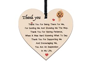 DECOGIFTS Thank You Teacher Gifts For Guiding Patience Supporting Ta Gift For Head Teacher Women Men Teacher Leaving Gifts Appreciation Present Wood Plaque Sign Heart Shape