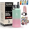 KRYMSO, 500ml Water Bottle with Ai Stickers, Stainless Steel Water Bottle, Water Bottle for Kids Water Bottle with Straw, Thermos, Insulated Water Bottle, Water 500ml (Cotton Candy)