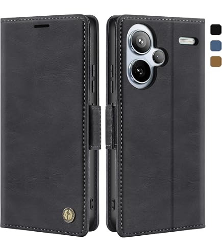 Jasonyu Leder Flip Hülle Für Xiaomi Redmi Note 11 Pro 5G/4G/Note 12 Pro 4G - Mit Standfunktion & 3 Kartenfächern