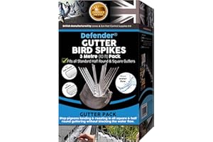 Defender Bird Spikes | Gutter Spikes Pack for Seagulls & Pigeons | Install Guide | 3 Metre
