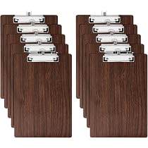 7 Porte-blocs A4 En Bois - Clip Métal, Trou De Suspension - 22,5x31,5 Cm, 4 Mm D'épaisseur - Pour Bureau, école, Réunions