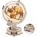ROBOTIME Puzzle 3D in Legno Adulti, Mappamondo Luminoso, Fai-da-Te Kit di Modellismo da Costruzioni Artigianato Meccanico, Gi