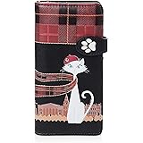 Shagwear portafoglio per giovani donne gatto viaggiante nero/Travelling Cat in Paris, Large Purse(WALT 0958Z):