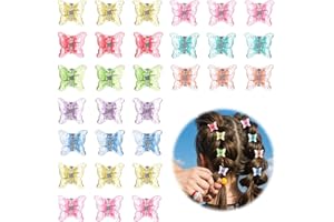 JJUNW Lot de 30 petites barrettes à cheveux papillon scintillantes - Mini pinces à cheveux papillon - Mini pinces à cheveux mignonnes - Mini spirales à cheveux - Pour enfants et femmes (style B)