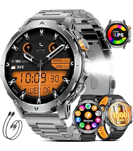 LIGE Smartwatch voor heren, 1000 mAh accu, 1,75 inch HD groot display LIGE Smartwatch voor heren, 1000 mAh accu, 1,75 inch HD groot display