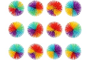 AHEJIOO 12 Stück Wuschelball 6,5cm, Bunte Hüpfbälle, Gummikugel, Für Mitgebsel Kindergeburtstag 10,9,8,7,6,5,4 Jahre/Familienspiele/Party/Mitbringsel/Freundesspiele/Outdoor Spielzeug