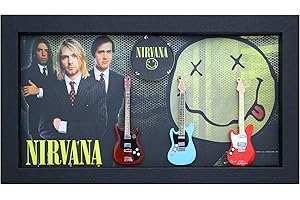ROCK GUITAR MINIATURES RGM9064 Nirvana Miniature Guitar Collection in Shadowbox Frame