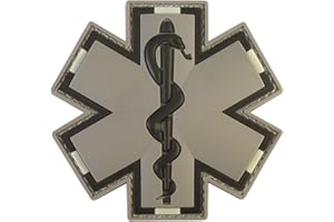 LEGEEON Medical Cross Patch PVC EMS kompatibel mit Velcro Tactical Patches für Rucksäcke Medical Patch Paramedic Patch Tactical Medic Patch EMS Patches EMT Patch Combat Medic Patch (Grau)