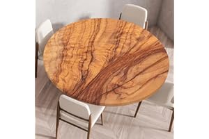 Odot Mantel Antimanchas Redondo 80 cm, 3D Mantel Mesa Redonda Impermeable Ajustable con Elásticos Bordes, Lavable Manteles para Comedor Exterior Jardín