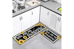 LXTOPN Kitchen Mats Sets, 2 Piece Kitchen Rugs Washable Non-slip Floor Mat for Kitchen Supplies for Kitchen Floor Home Office