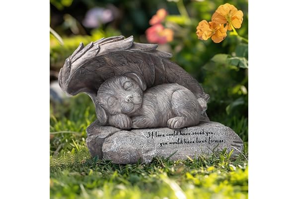 DiDiBirDi Hund ängel husdjur monument grav markeringspenna tribut staty