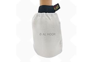 AL HOOR GENUINE Moroccan Kessa Body Exfoliating Mitt Glove - Premium Quality Exfoliating Mitt For Dead Skin And Fake Tan Removal (WHITE)