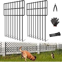 Recinzione Da Giardino In Metallo Antiruggine, 5 Pannelli Da 61 Cm X 3 M, Senza Scavo, Barriera Per Animali, Decorativa Per Aiuole E Patio