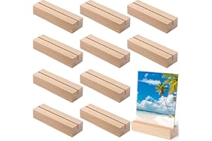 Zeawavsl 10er Set Hochwertiger Kartenständer aus Holz, Tischkartenhalter Buchenholz,Stilvoller Tischaufsteller und Fotohalter inkl, Menükartenhalter, Perfekt für Hochzeiten, Bankette und Partys