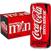 Coca-Cola Zero Sugar Cola Soda Pack 6 Mini 200 ml | Low Calorie Sugar Free Cola Drink Great for Home, Parties and Gatherings