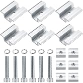 6 Pieces Central Clamp for Solar Panel, PV Aluminum Central Clamps for Solar Panels, Mounting Bracket for Solar Panels Module
