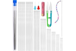 Doxiru 85 Beading Needles Set, 8 Size Long Straight Beading Thread Needles,Beading Needles Bracelets Necklaces Jewelry Making for Beading Supplies